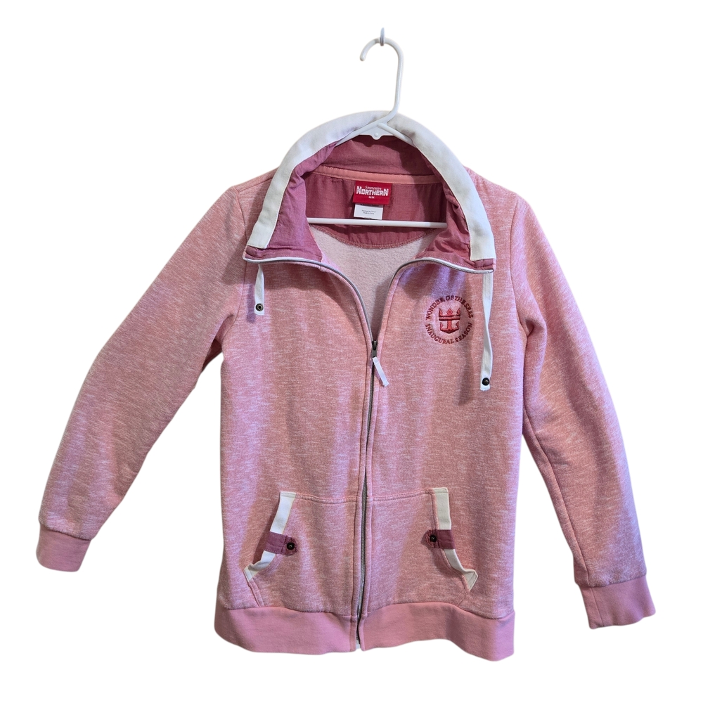 Unbranded Womens Hoodie Size M Full Zip Pink With Pockets